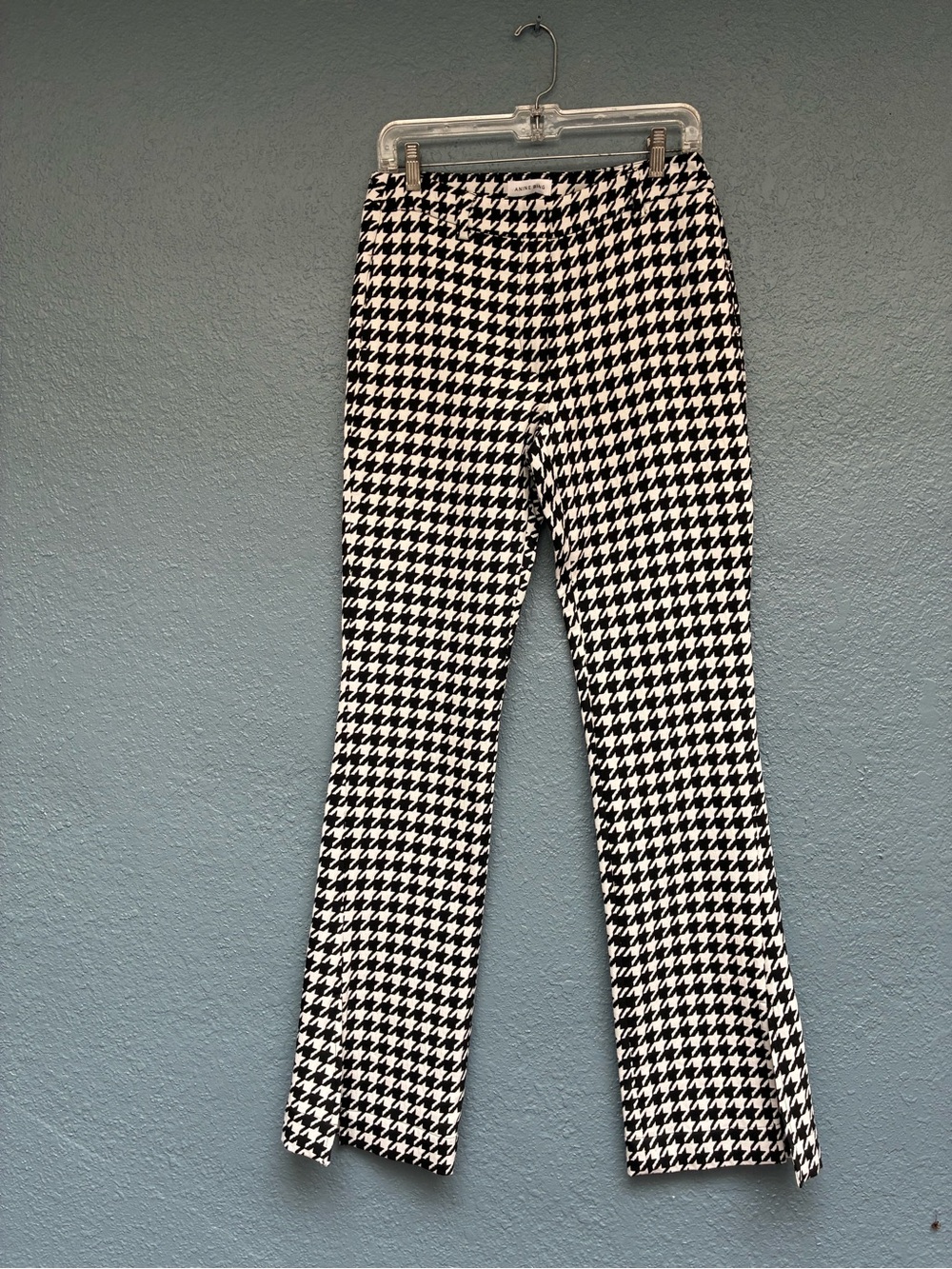 Anine Bing Houndstooth Print Flare Pants